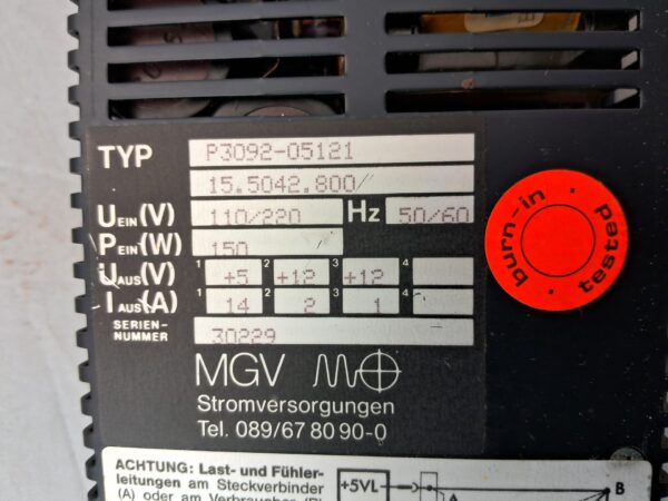 MGV P3092-05121 15.5042.800 - Power Supply - used, functional - SN 30229 - Image 3