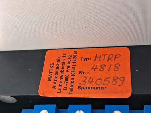 Mattke Antriebstechnik MTRP 488 - Servo Controller - used, functional - SN 340589 - Image 6